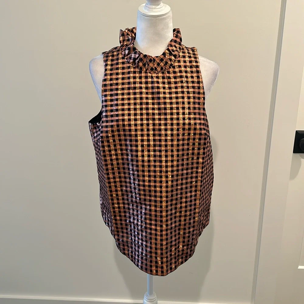 NWT JCrew Rose Gold Metallic Top Sz M